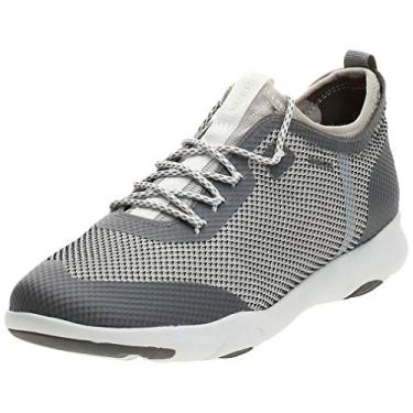 Imagem de Geox Tênis masculino de cano baixo, Cinza e branco C1001, 9