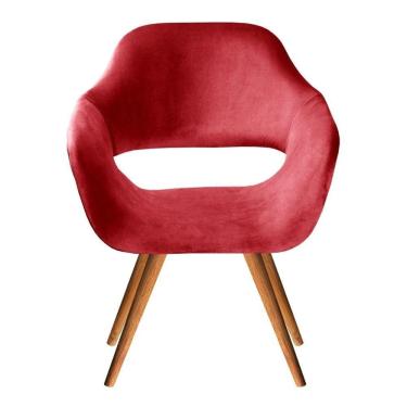 Imagem de Poltrona Zara Pé Madeira Palito Cadeira Decorativa Sala Recepção Escritório