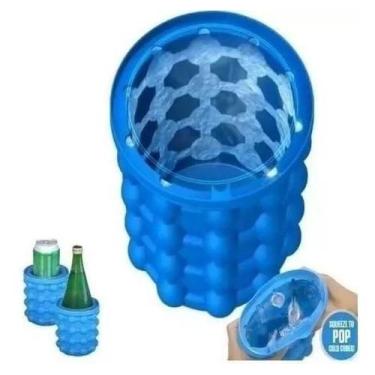 Imagem de Forma Para Gelo Com Balde Ice Cube Azul Faz 40 Cubos De Gelo - Mkb