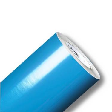 Imagem de Vinil Adesivo 4 metros x 50 cm Azul Céu A Prova D'água Para Envelopamento de Geladeira Móveis