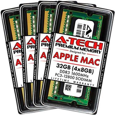 Imagem de A-Tech Kit de 32 GB (4 x 8 GB) RAM para Apple iMac (final de 2012, final de 2013, final de 2014, meados de 2015) | DDR3 1600MHz PC3-12800 SODIMM Atualização de memória de 204 pinos
