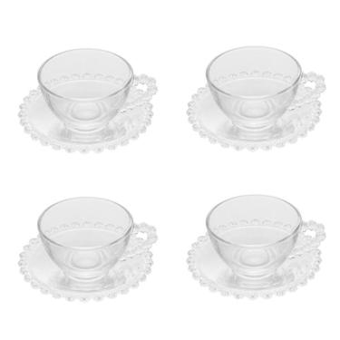 Imagem de Jogo de xicaras para chá com pires Wolff Daisy 170ml 4 peças