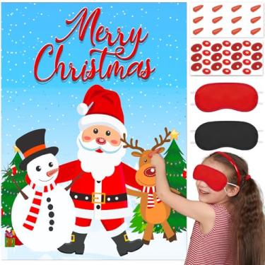 Imagem de Jogos de Natal, prenda o nariz na rena, boneco de neve e Papai Noel, adesivos de Natal jogos para famílias lembrancinhas de festa infantil suprimentos e presentes de Natal decorações de atividades de férias, jogos de festa de Natal