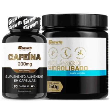 Imagem de Cafeina Pura 200Mg 60 Caps + Colágeno 150G Growth Supplements