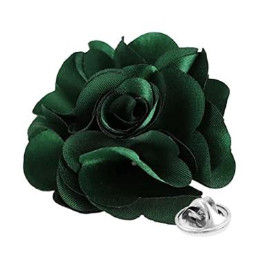 Imagem de Vittorio Vico Broche de lapela de flor de cor sólida formal masculino premium - Boutonniere para homens, broche, 2.5" (6.36CM), Poliéster, Não aplicável