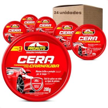 Imagem de KIT 24 Ceras Pasta Automotiva Tradicional Com Carnaúba 200G Pro auto