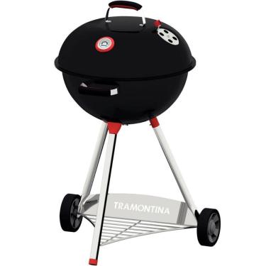 Imagem de Churrasqueira Tramontina de Aço Esmaltado a Carvão TCP-560L Bafo Grelha de Inox com Rodas e Tampa