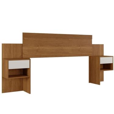 Imagem de Cabeceira Master Com 2 Mesas De Cabeceiras 2 Gavetas Benetil Cinamomo/Off White