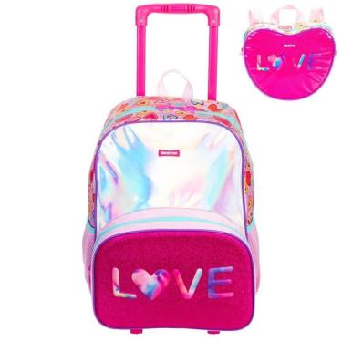 Imagem de Kit Mochila de Rodinhas e Lancheira Sestini Love X Rosa-Feminino