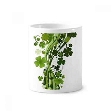 Imagem de Clover Tree Ireland St.Patrick's Day Suporte para caneta escova de dentes Caneca de cerâmica branca 355 ml