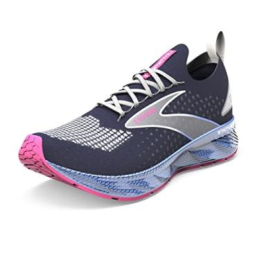 Imagem de Brooks Tênis de corrida feminino Levitate Stealthfit 6 Neutral, Pavão/ar livre/rosa lilás, 35