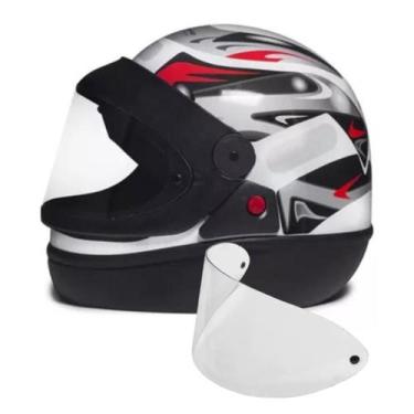Imagem de Capacete Masculino San Marino Automático Branco Mais Viseira Extra Cri