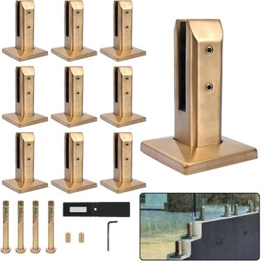 Imagem de Torneira de cerca de piscina de vidro SS2205 de grau marinho, torneira de corrimão de vidro Espessura de vidro 3/10 "a 1/2" Suporte de braçadeira de corrimão para varanda de deck Balaustrada