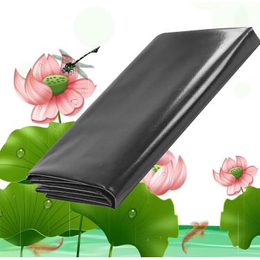 Imagem de Forro de lagoa de 5x6M, espessura de 0,12 mm, material HDPE flexível, base de corte fácil para peixes ou Koi, cachoeira, fontes, jardins aquáticos, forro de lagoa de 1x1 2x3 8x10 12x15M, 2x9