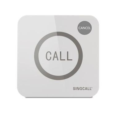 Imagem de SINGCALL System de chamada de serviço sem fio para restaurante café, equipe de enfermagem de garçom de chamada, botão de toque grande, pager de 2 botões à prova d'água APE520C