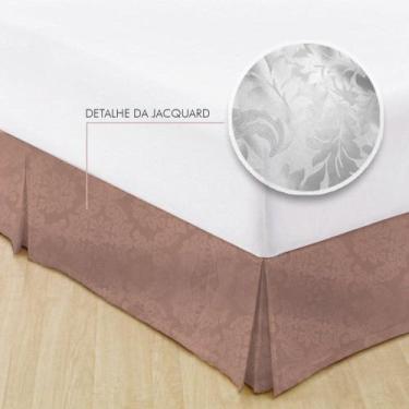 Imagem de Saia Para Cama Box Solteiro King Jacquard Admirare, Rosê