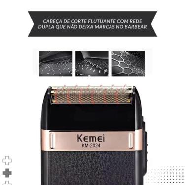 Imagem de Aparelho de Barbear Kemei KM2024 - Recarregável e Bivolt - KEMEI 2024