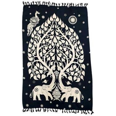 Imagem de Canga Saída Praia Poliéster Estampa Árvore da Vida Elefante - Sarat Mo