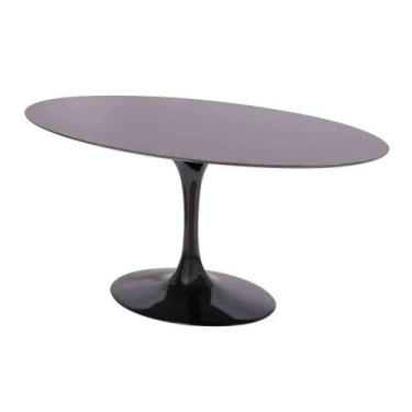 Imagem de Mesa Saarinen Oval São Gabriel 135x90cm - Base Preta - mgsaarinen
