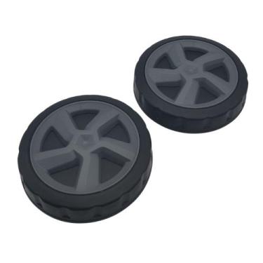 Imagem de Kit Roda Rodinha com Calota Compatível com Lavadora WAP Ousada WL2600 