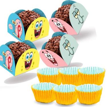 Imagem de Kit forminhas 150 uni para doces festa Bob Esponja Decoração - Regina
