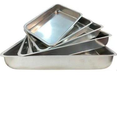 Imagem de Jogo Kit Forma Tabuleiro Assadeira Borda Alta De Alumínio 5 Peças - Sh