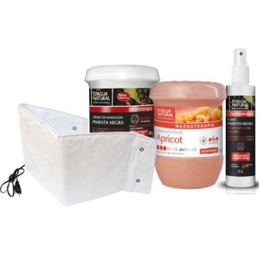 Imagem de Kit corporal creme pimenta negra fluido esfoliante  cinta 220v - D'agu