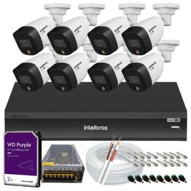 Imagem de Kit 8 Cameras de Segurança Intelbras 1220b Full Color 1080p Dvr Imhdx 