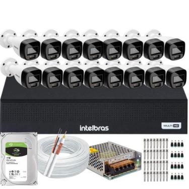Imagem de Kit 16 Cameras Segurança Intelbras VHD 3220b+ Microfone Audio Full Col