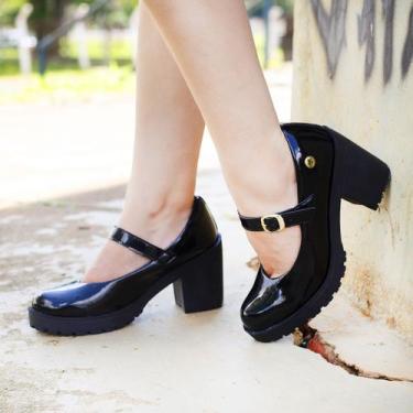 Imagem de Sapato Boneca Scarpin Salto Tratorado Tira Peito Do pé Original Grife 