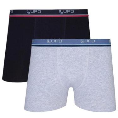 Imagem de Kit Com 2 Cueca Lupo Boxer Algodão 523-088, M, Mescla, Preto