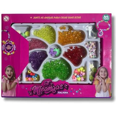Imagem de Brinquedo kit miçangas bijus infantis joalheria peças coloridas acessó
