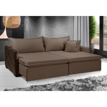 Imagem de Sofá Mônaco Sem Caixa 2.20m Cor Marrom - Estilo Estofados