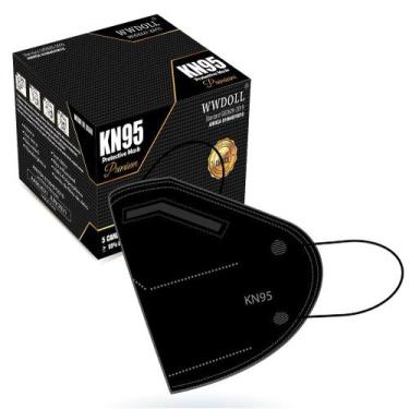 Imagem de 01 Máscara KN95 Premium Descartável Preta WWDoll com Filtro