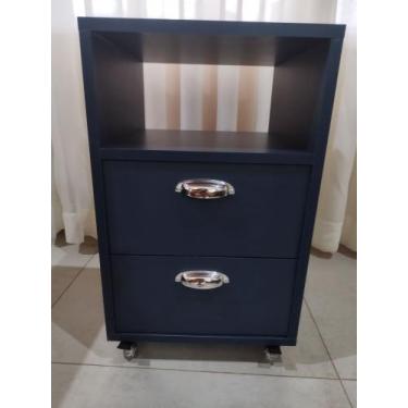 Imagem de Mesa de cabeceira-Gratão Interiores-MDF Azul Petroleo - Gratão Interio