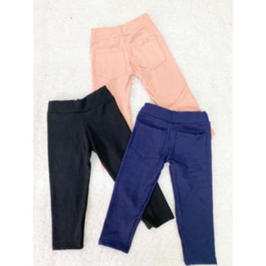 Imagem de Kit 3 uni legging infantil volta as aulas crianças e bebês cinza preto