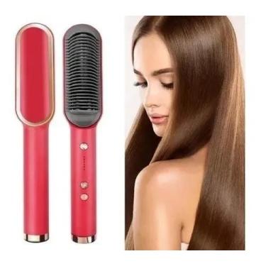 Imagem de Escova De Alisamento De Cabelo Pente Cerâmico Profissional - TOYS