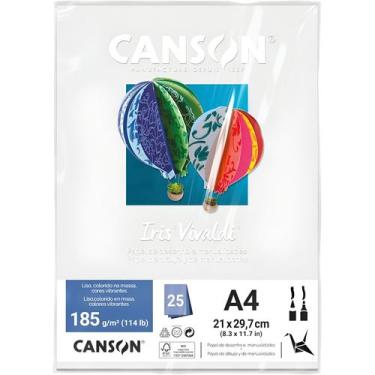 Imagem de Pct Papel Iris Vivaldi 25fls A4 185gr Canson Escolha a Cor, BRANCO
