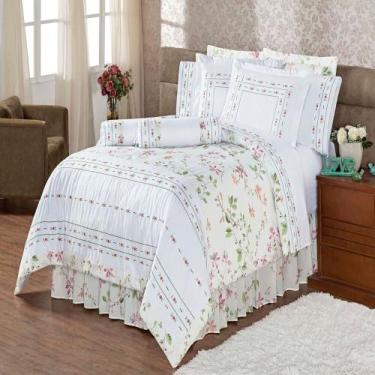 Imagem de Kit Enxoval Queen Belize Floral Rose Enxovais Aquarela 11 peças, Rosa