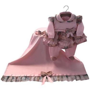Imagem de Saída de Maternidade Menina Natalie Rosê 04 Peças - Amora Baby Enxovai
