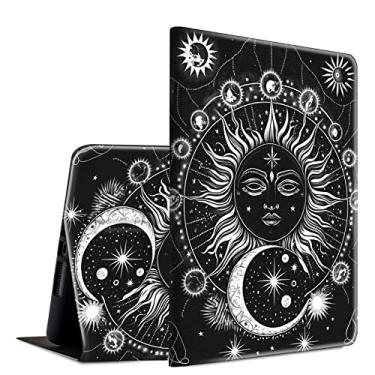Imagem de BFSEROBJ Capa para Samsung Galaxy Tab A8 para Samsung Galaxy Tab A8 10,5 capa inteligente leve de couro PU com suporte ajustável capa protetora com despertar/hibernar automaticamente - lua e sol