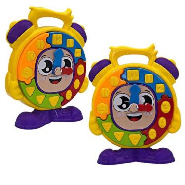 Imagem de Relógio Didático de Brinquedo Colorido Infantil de Montar JP BRINK - J