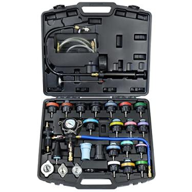 Imagem de YSTOOL Testador de pressão do radiador kit de recarga de purga de vácuo pneumático sistema de resfriamento automotivo universal teste de vazamento de tanque de água e ferramenta de enchimento de