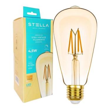Imagem de Lâmpada Led St64 Dimerizável 4,5w 220V E27 Âmbar Vintage - STELLA