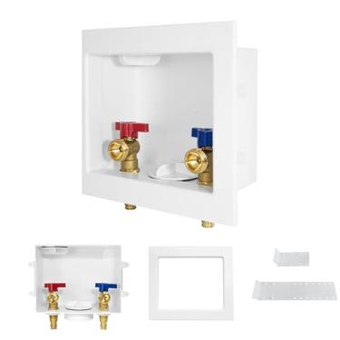 Imagem de 1 PACOTE GUOFIS Caixa de Saída para Máquina de Lavar Roupa, Caixa de Lavadora de Roupa PEX com Design de Dreno Central e Lateral (1/5.1 cm Entrada de Conexão de Expansão PEX-A X Saída MHT)