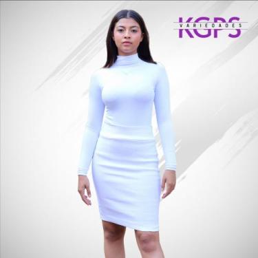 Imagem de Saia Lápis Mídy Basica Elegante Tecido Bengaline - Branca - Cowguirl, 