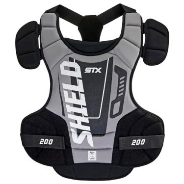 Imagem de STX Protetor de peito de goleiro de lacrosse Shield 200, preto/cinza, pequeno