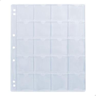 Imagem de Kit 10 Folhas para Moedas 28x24 Nacional 20 Bolsos sem Aba