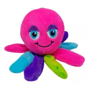 Imagem de Mordedor Pet Pelúcia Polvo Arco Íris Brinquedo - xtudoofertas 