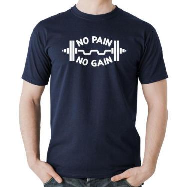 Imagem de Camiseta Algodão No Pain No Gain - Foca na Moda, Marinho, GGG